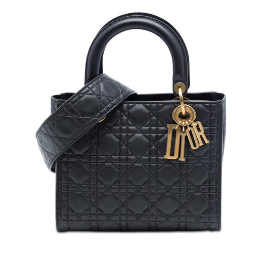 Medium Ultra Matte Calfskin Cannage Embossed Lady Dior - Image 1