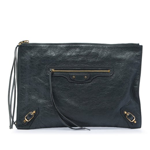 Lambskin Motocross Classic Zip Around Flat Clutch - Image 1