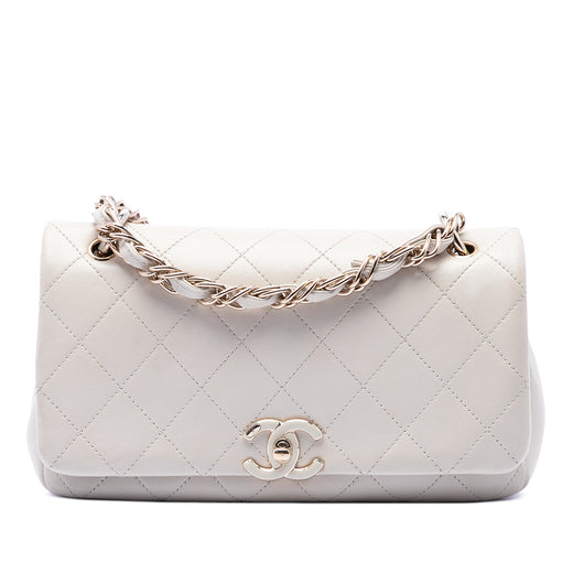 Large Quilted Lambskin Twist Chain Enamel CC Flap - Image 1