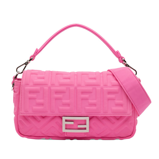 Medium Embossed Lycra Baguette Satchel - Image 1