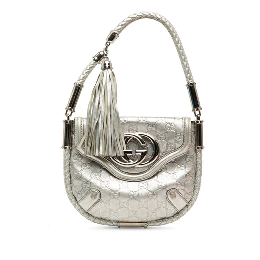 Medium Metallic Guccissima Britt Tassel Flap Handbag - Image 1