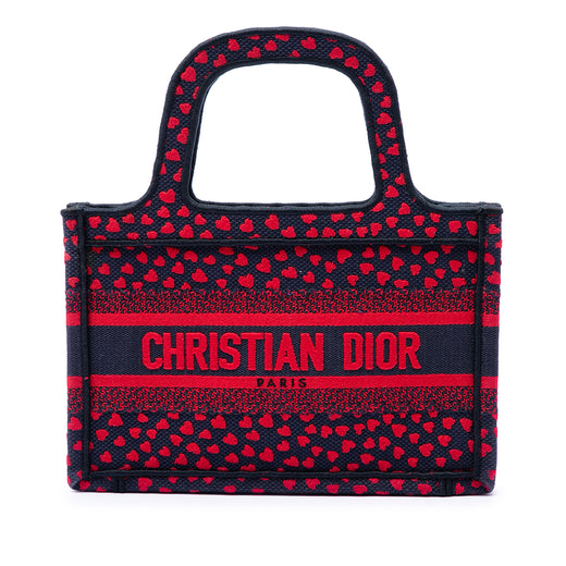 Mini Embroidered Canvas Pop Heart I Love Paris Book Tote - Image 1