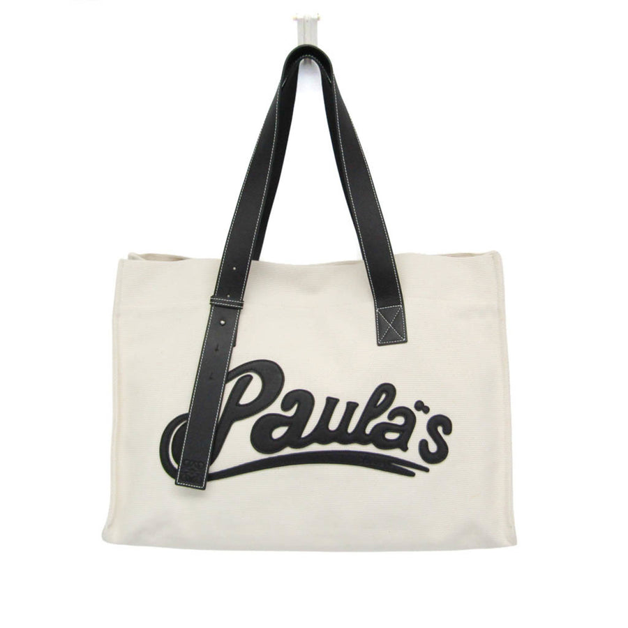 Loewe Paulas Ibiza Tote Canvas With Applique Beige