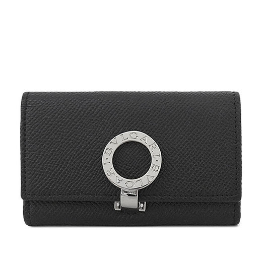 Grained Calfskin Logo Clip Key Case - Image 1