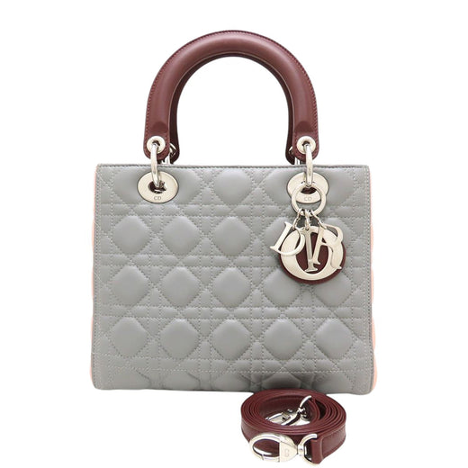 Medium Tricolor Lambskin Cannage Lady Dior - Image 1