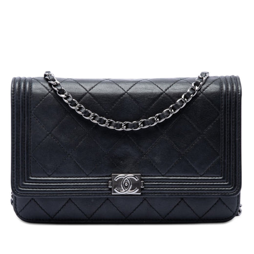 Quilted Lambskin Boy Wallet On Chain - Image 1