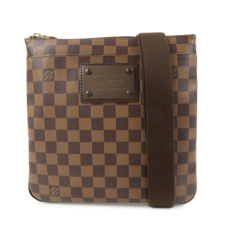 Louis Vuitton Brooklyn Pochette Plate Damier Brown Canvas Bag