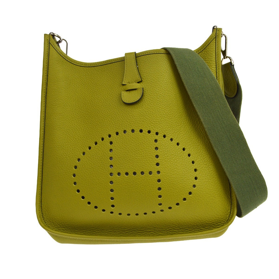 Hermes Evelyne Bag Gen I Clemence Green Leather