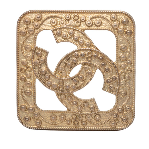 CC Gold Plated Rhombus Brooch - Image 1