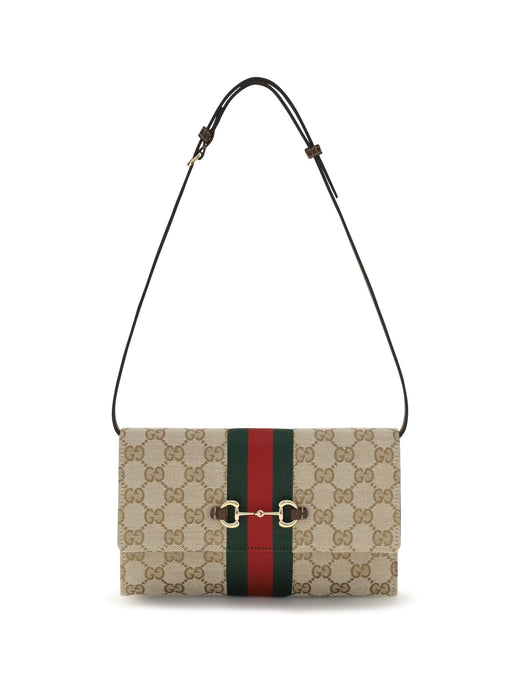 Gucci Horsebit Web Wallet — Beige Polyester; Cotton; Polyamide