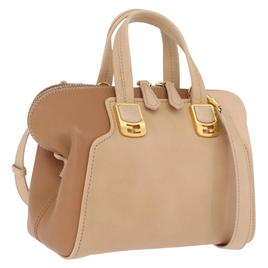 Fendi Chameleon Satchel Leather Beige