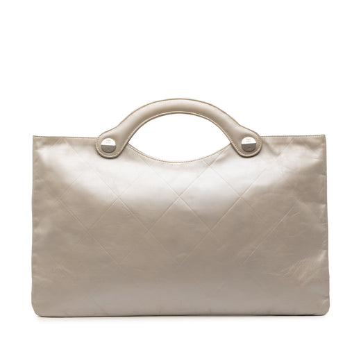 Metallic Embossed Calfskin Flat Handbag - Image 1