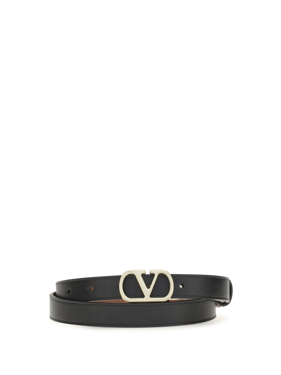 Valentino Garavani Belt — Black Calf Leather Bos Taurus
