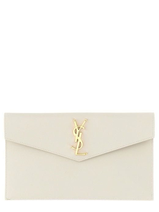 Saint Laurent Uptown Clutch — Beige Calf Skin