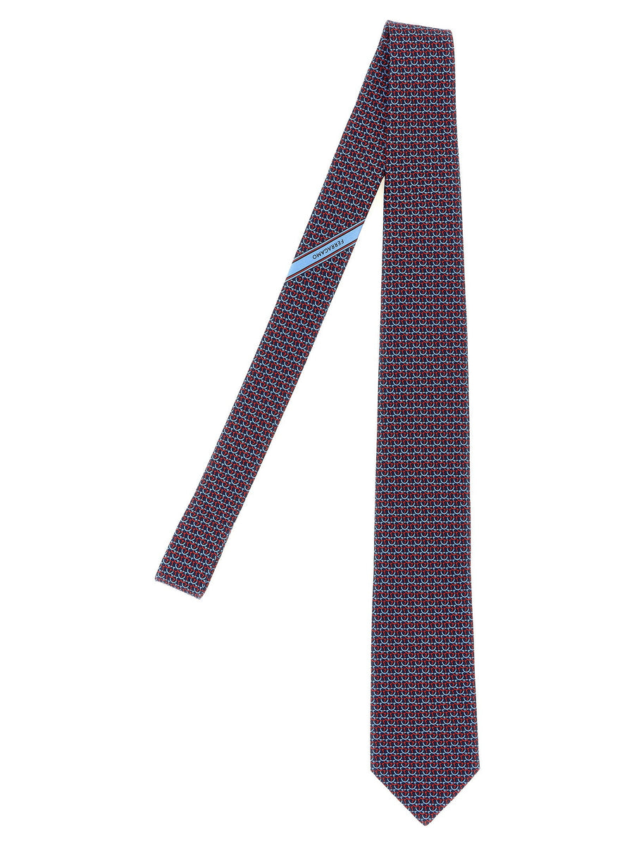Ferragamo Necktie — Navy Pure Silk Neckties