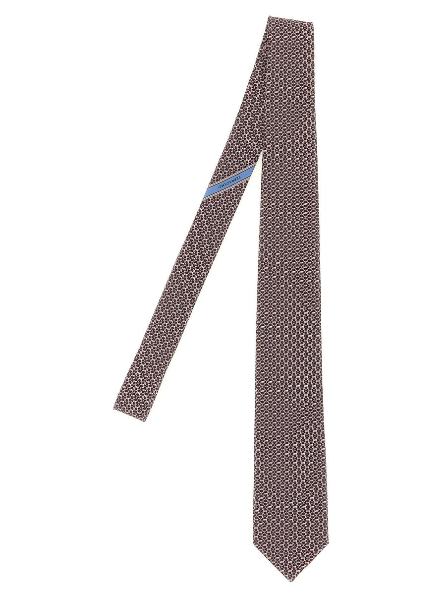 Ferragamo Chapeau Necktie — Wine Pure Silk Neckties