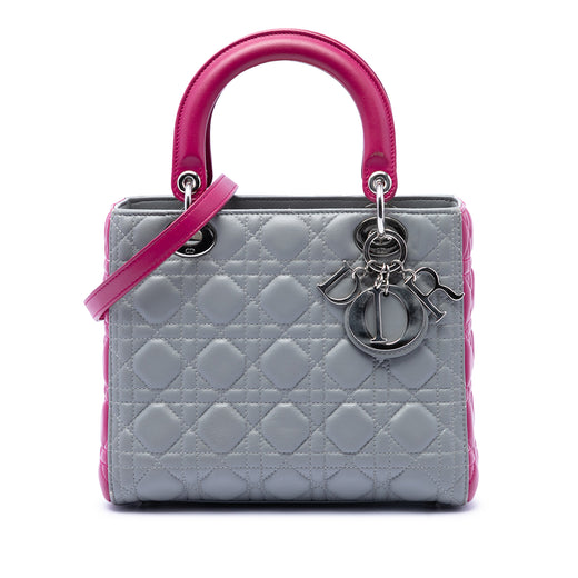 Medium Bicolor Lambskin Cannage Lady Dior - Image 1