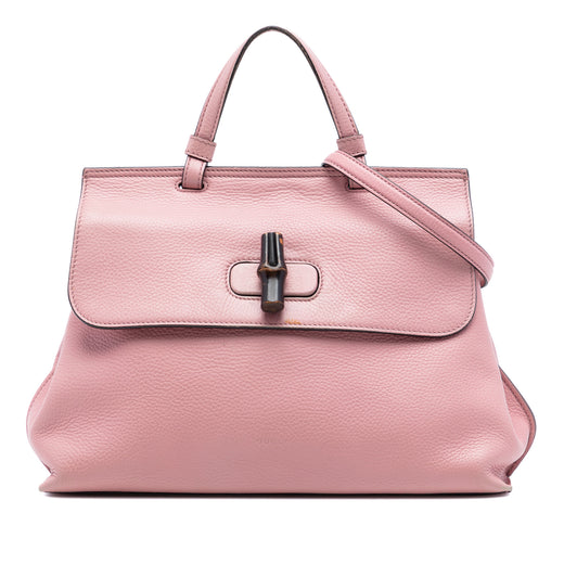 Medium Calfskin Bamboo Daily Satchel - Image 1
