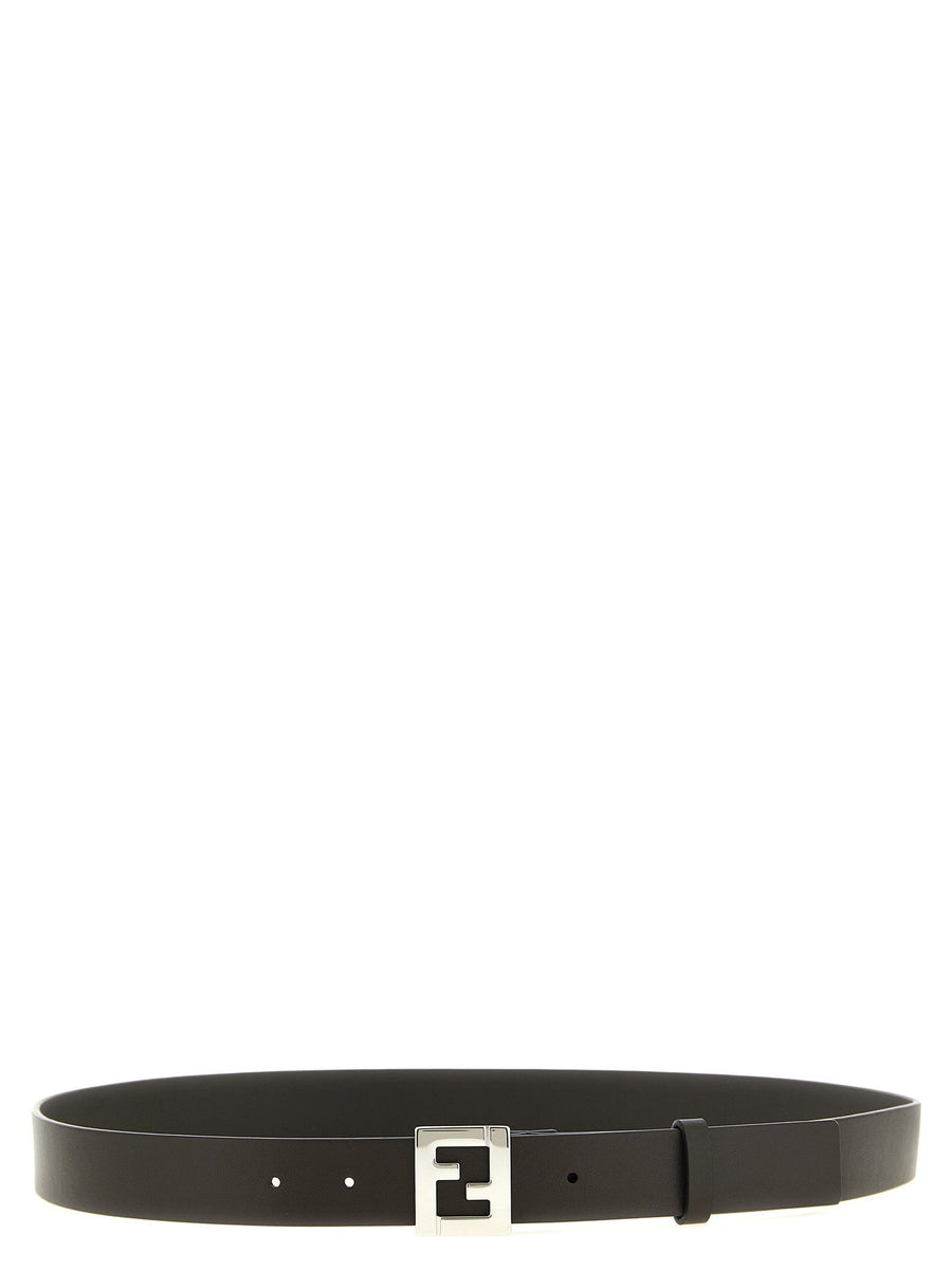 Fendi Ff Metal Buckle Belt — Brown Smooth Calf Leather
