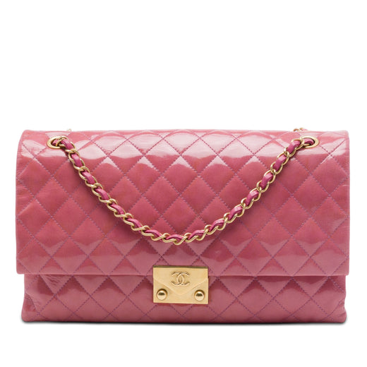 Quilted Crinkled Patent Pagoda Accordion Flap - Image 1
