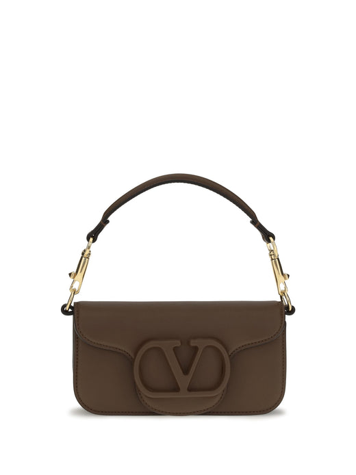 Valentino Garavani Locò Shoulder Bag — Brown Calf Leather Bos Taurus