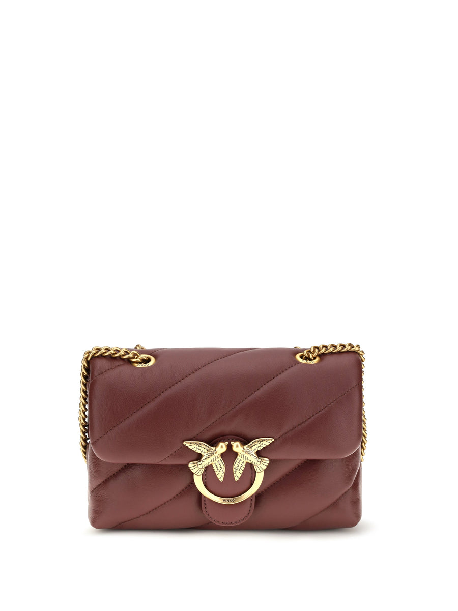Pinko Love Shoulder Bag — Brown Calf Leather Bos Taurus