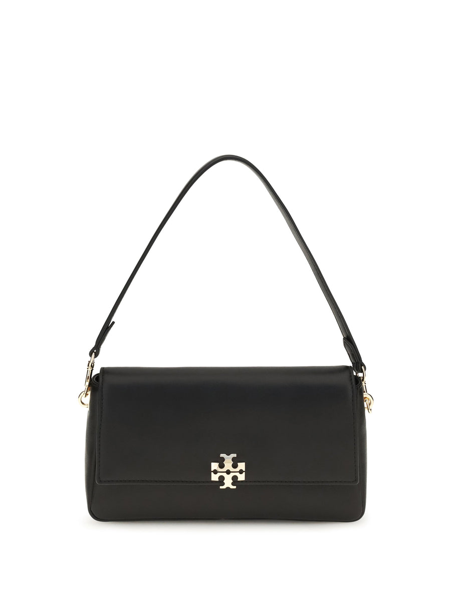 Tory Burch Charlie Shoulder Bag — Black Calf Leather Bos Taurus