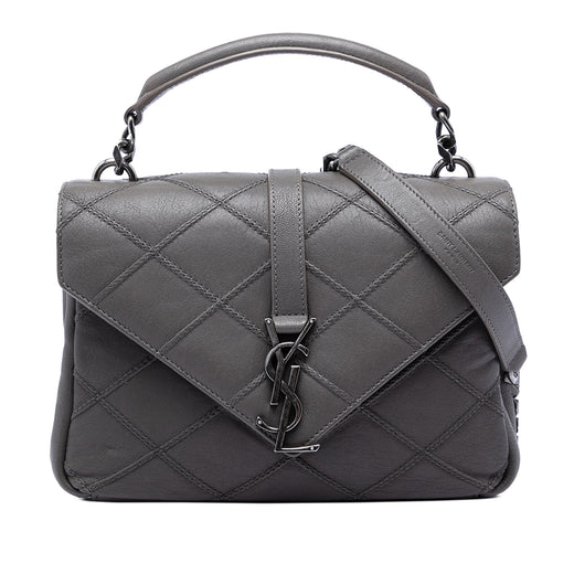Medium Quilted Diamond Calfskin Monogram College Satchel - Image 1