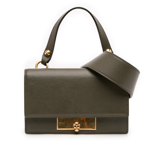 Mini Leather Skull Lock Top Handle Bag - Image 1
