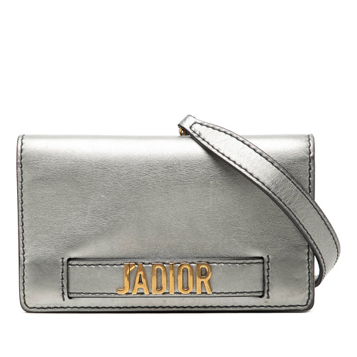 Metallic Calfskin JAdior Clutch with Chain - Image 1