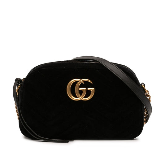 Small GG Marmont Matelasse Velvet Crossbody - Image 1