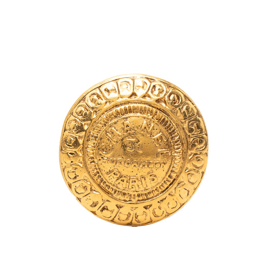 Gold Plated 31 Rue Cambon Medallion Brooch - Image 1