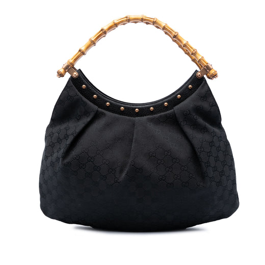 GG Canvas Bamboo Studded Hobo - Image 1