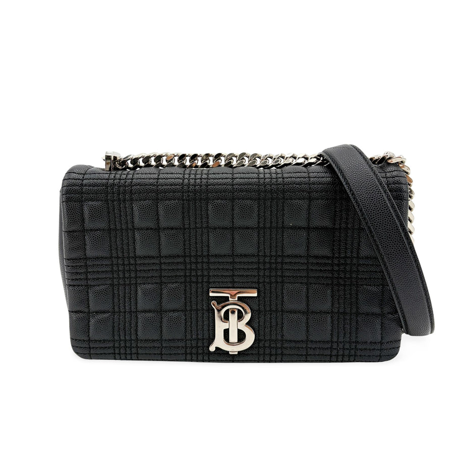 Burberry Lola Wallet On Chain Quilted Leather Black Calfskin Bag