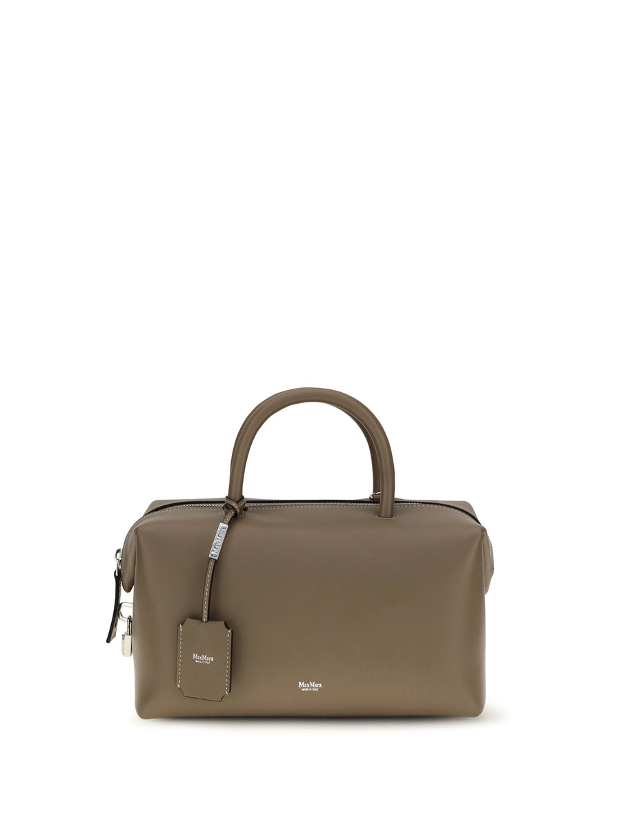 Max Mara Holdall Top Handle Bag — Beige Calf Leather Bos Taurus