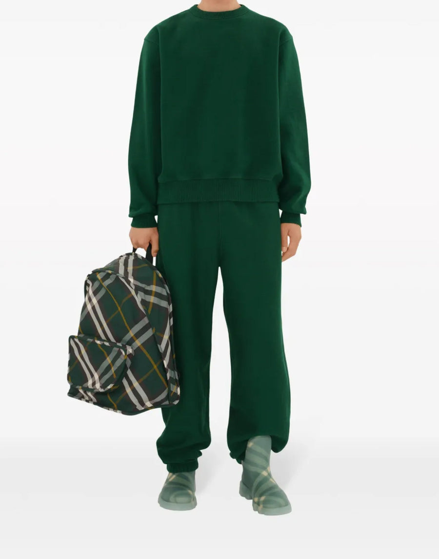 Burberry Shield Check Backpack — Green Nylon