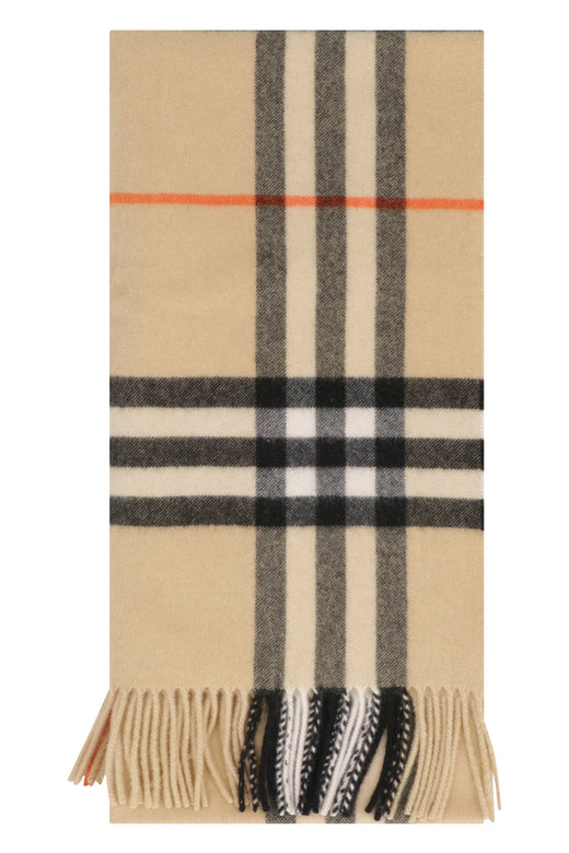 Burberry Checked Cashmere Scarf — Beige Scarfs