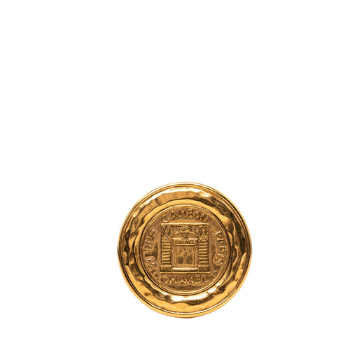 Gold Plated 31 Rue Cambon Round Brooch - Image 1