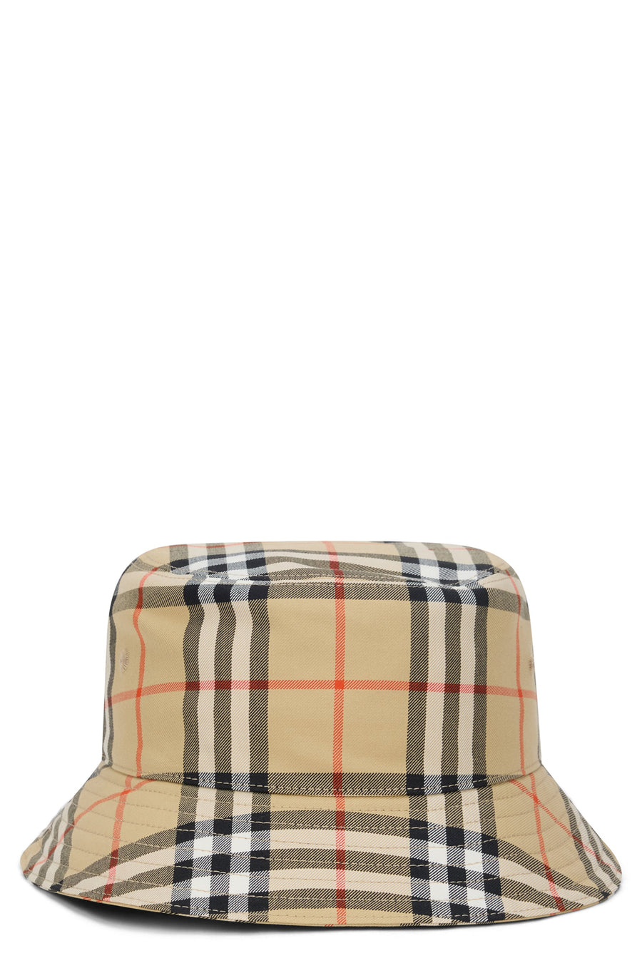 Burberry 8122481 Checkered Cotton Bucket Hat — Beige