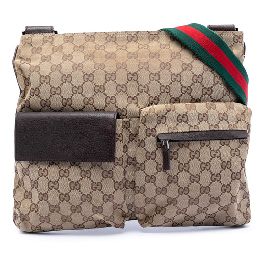GG Canvas Web Double Pocket Crossbody - Image 1