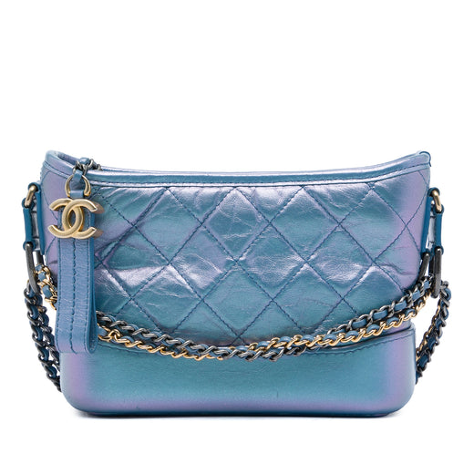 Small Quilted Iridescent Aged Calfskin Gabrielle Hobo - Image 1
