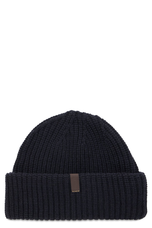 Slowear 82b061 Cashmere Knit Beanie — Black Beanies