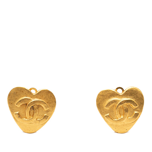 CC Gold Plated Heart Clip On Earrings - Image 1