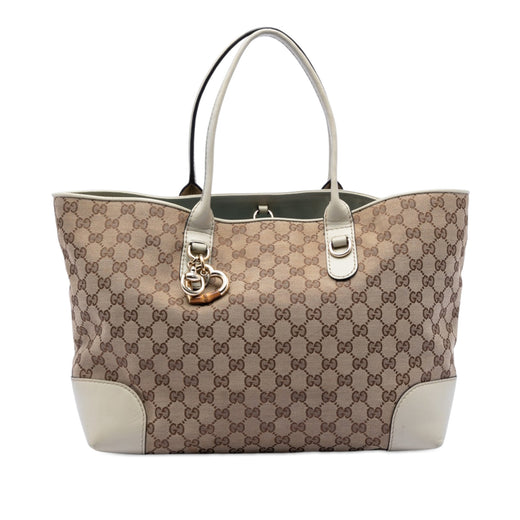 GG Canvas Heart Bit Tote - Image 1
