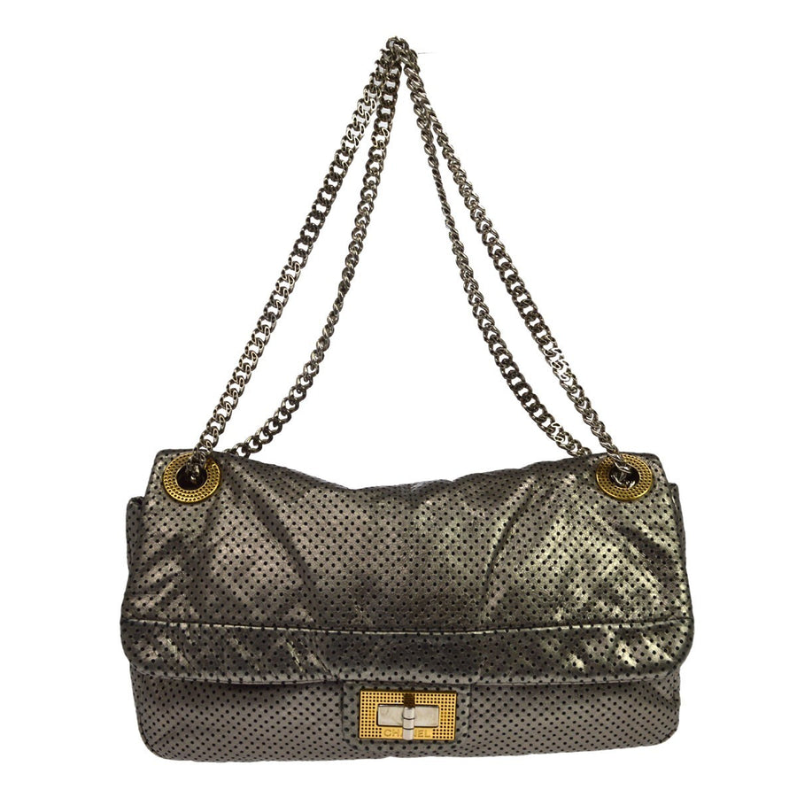 Chanel Drill Flap Perforated Leather Metallic Bag