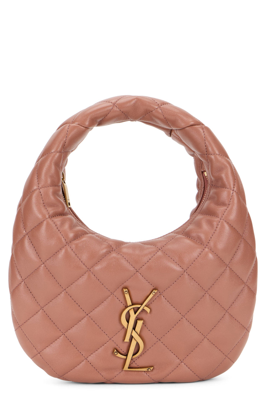 Saint Laurent Quilted Lambskin Shoulder Bag — Pink Leather