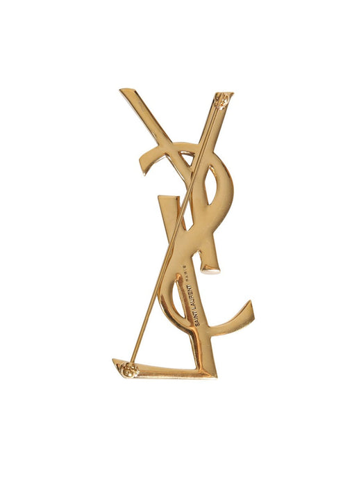 Saint Laurent Serpente Cassandra Brooch — Gold Brass Brooches & Pins