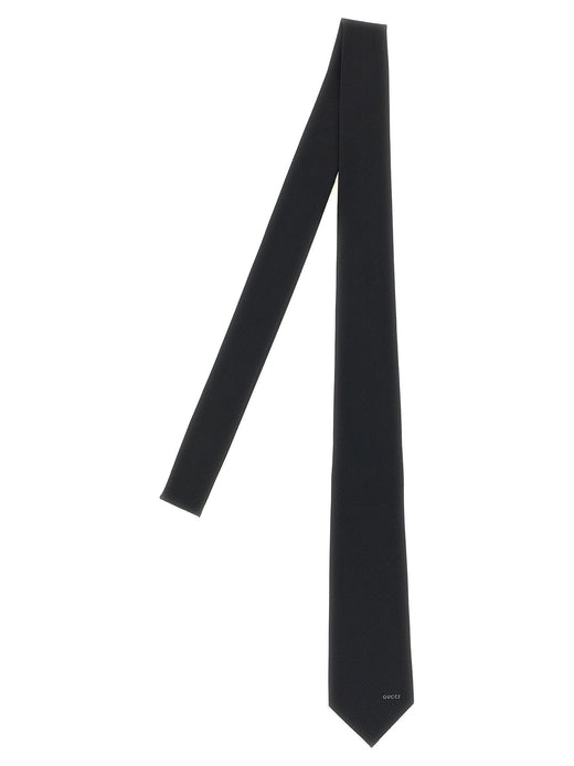 Gucci Jacquard Silk Necktie — Black Pure Neckties