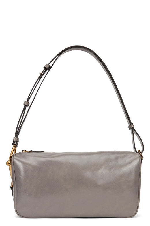 Gucci Smooth Calf Leather Shoulder Bag — Gray Skin
