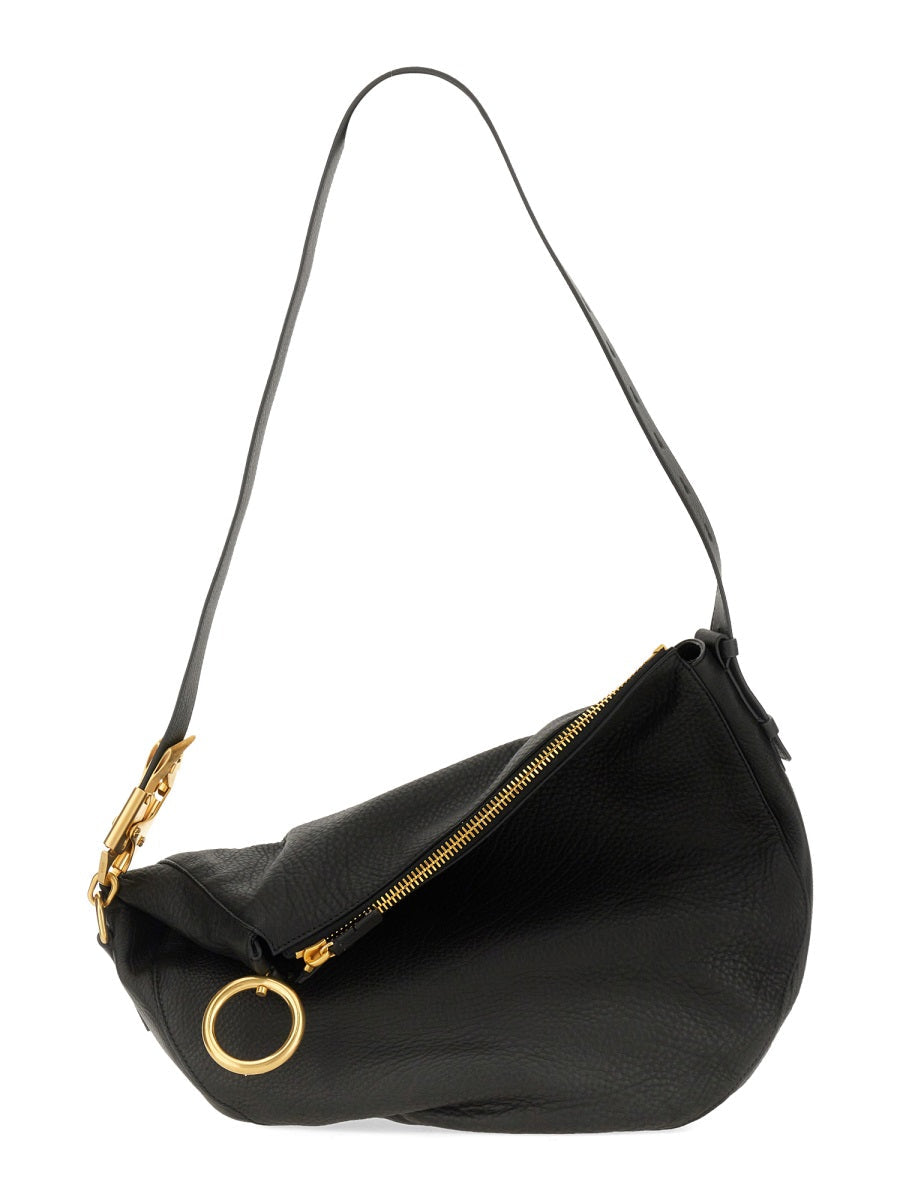 Burberry Knight Shoulder Bag — Black Leather